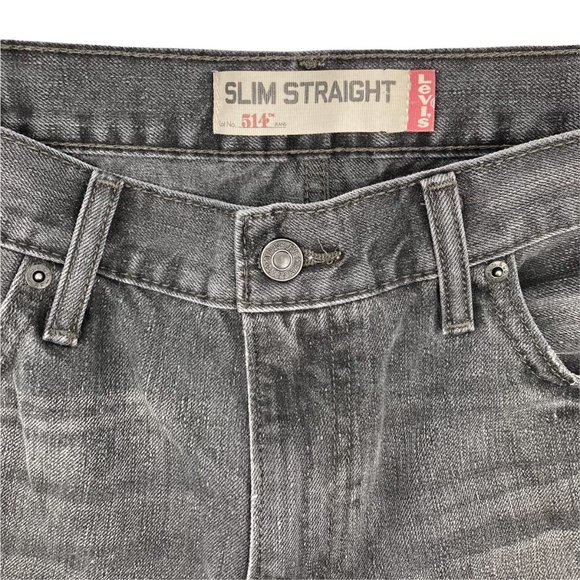 Levi's 514 Men's Charcoal Gray Slim Straight Leg Jeans - Picture 4 of 8